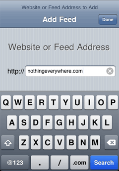 type the address of the feed.